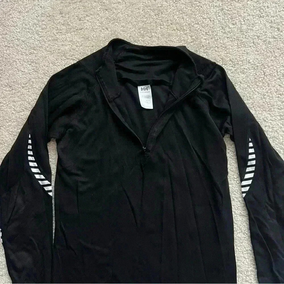 Helly Hansen Base Long Sleeve Shirt Ski Active Stripe Black Men’s Size M 1/4 Zip - Picture 5 of 15